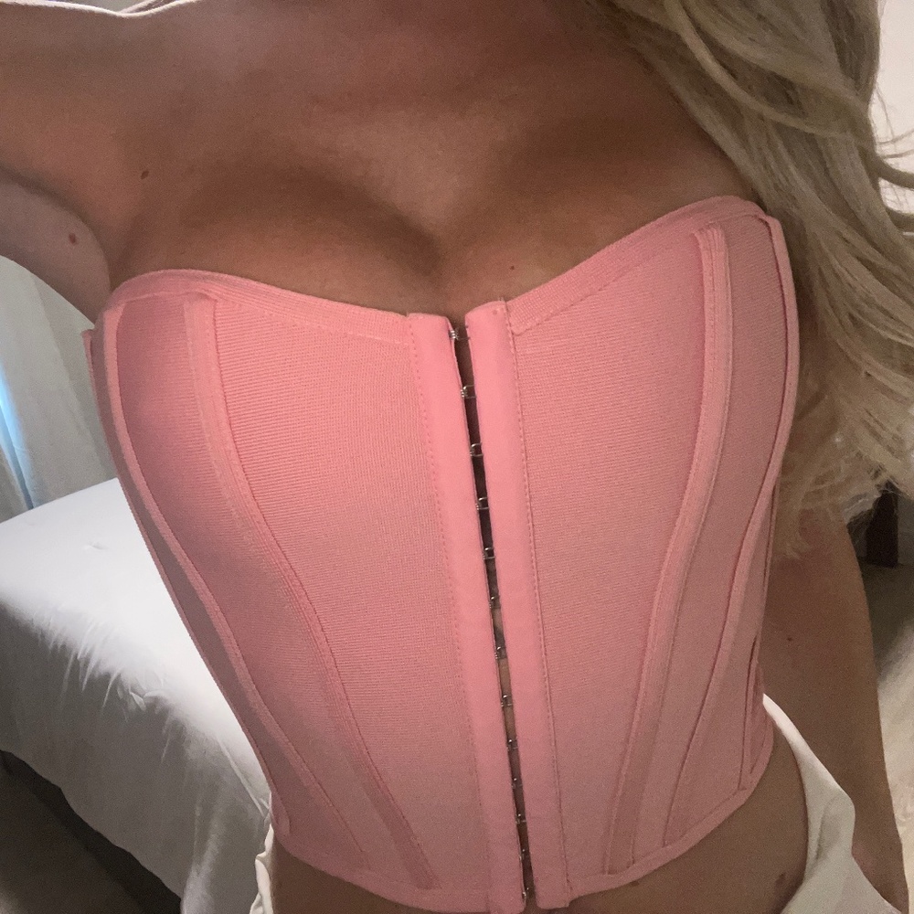 PLT pink corset top